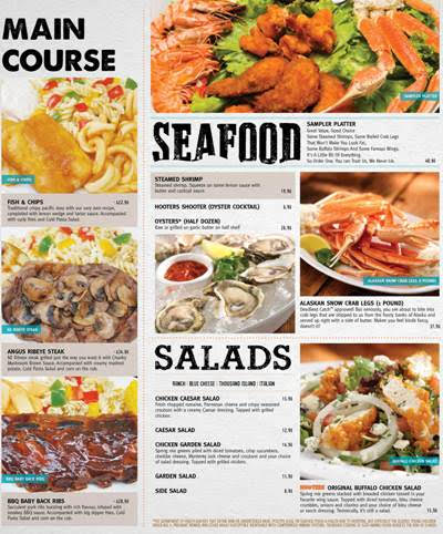 Hooters Main Menu